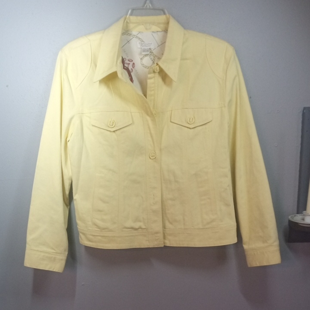 Christopher & Banks Pale Yellow Jean Jacket